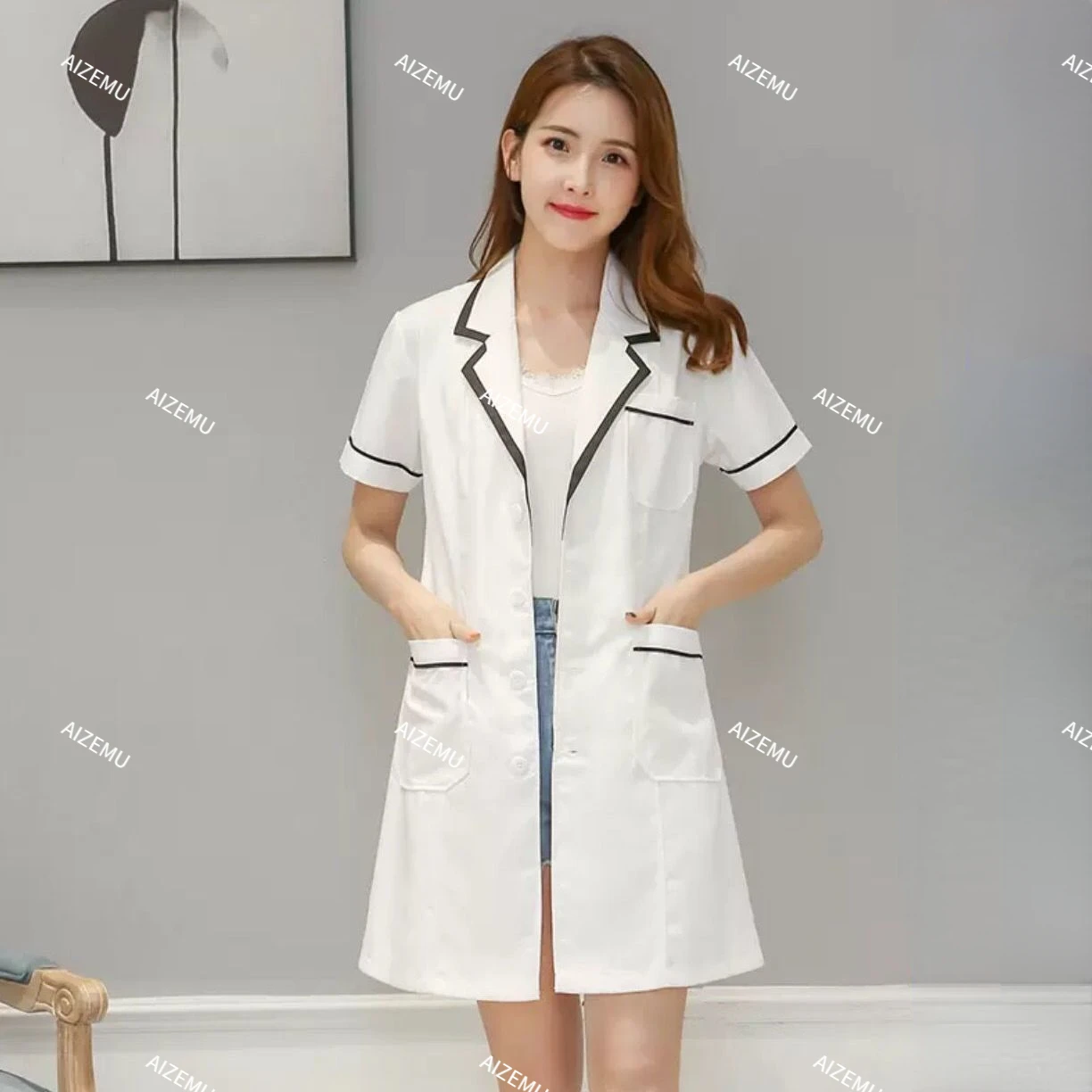 Baju spa lengan pendek wanita, - Medical Lab Management ulasan dan harga