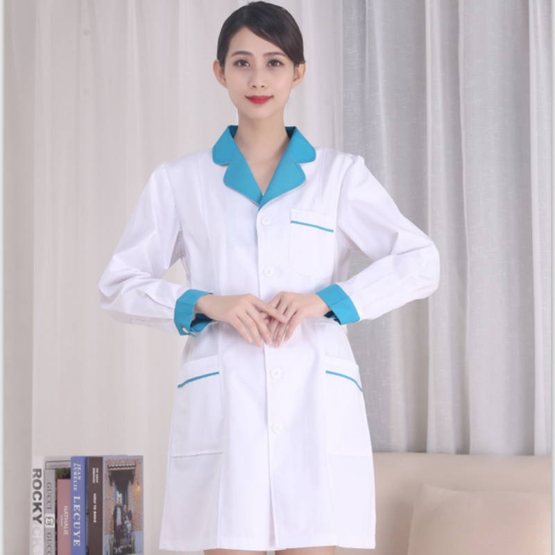 Seragam Perawat Putih Lengan P - Medical Lab Logo ulasan dan harga