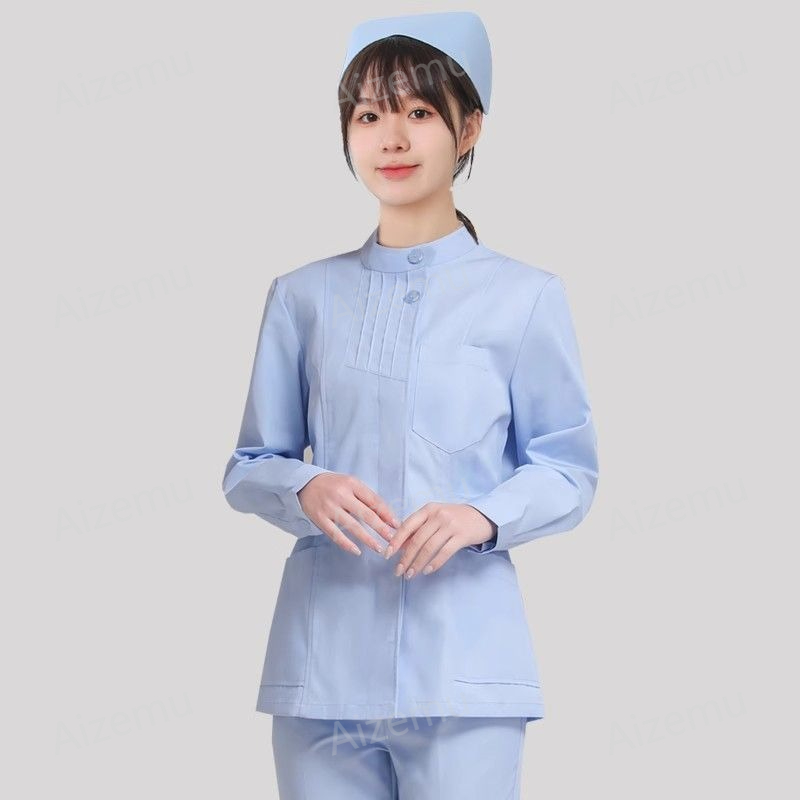 Seragam Perawat Lengan Panjang - Medical Lab Logo ulasan dan harga