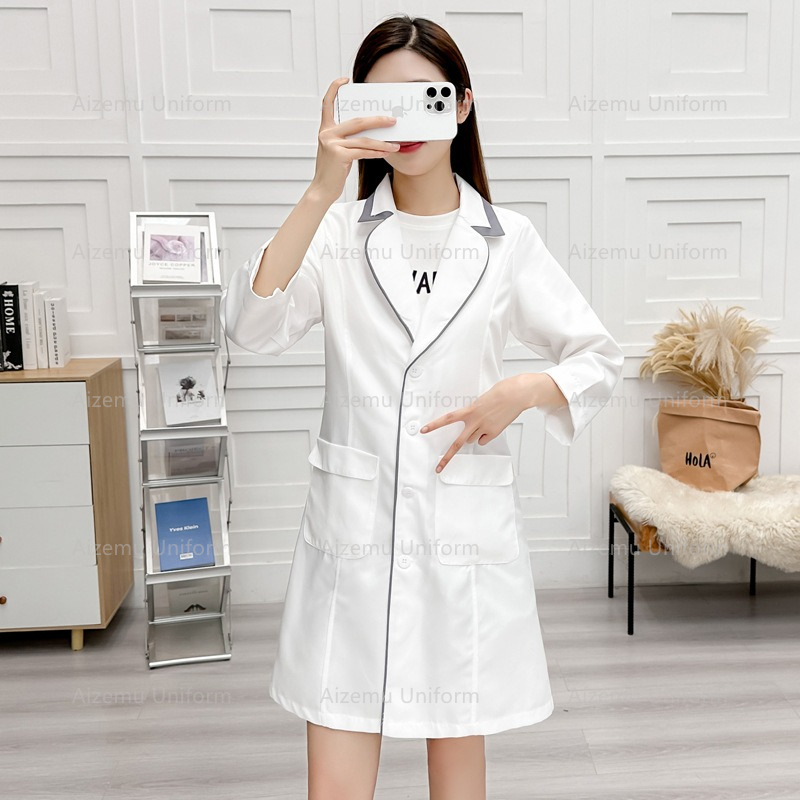 seragam kecantikan hitam denga - Medical Lab Logo ulasan dan harga