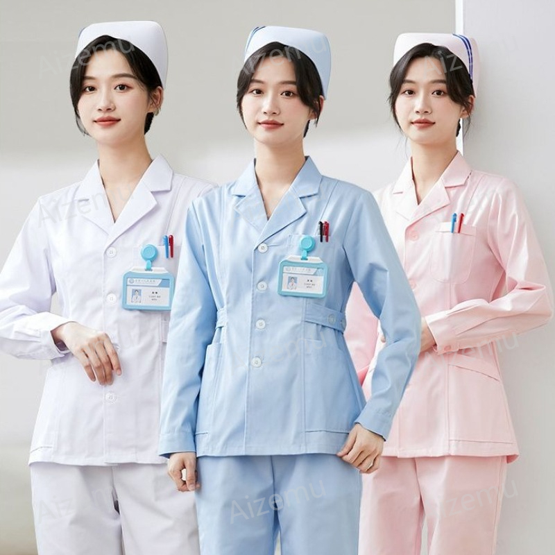 Seragam Perawat Lengan Panjang - Medical Lab Logo ulasan dan harga