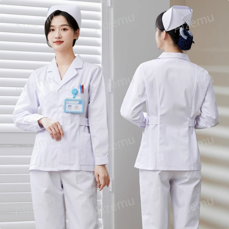 Seragam Perawat Lengan Panjang - Medical Lab Logo ulasan dan harga