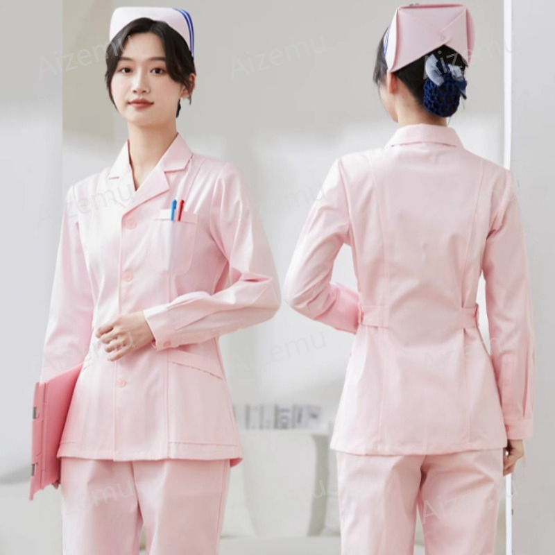 Seragam Perawat Lengan Panjang - Medical Lab Logo ulasan dan harga