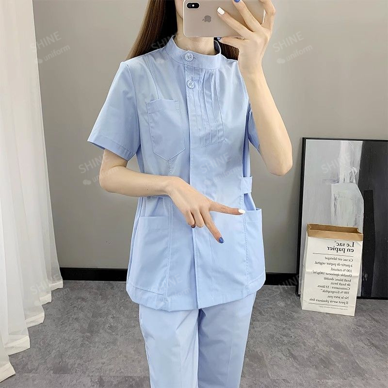 Seragam Perawat Warna Pink Len - Medical Lab Logo ulasan dan harga